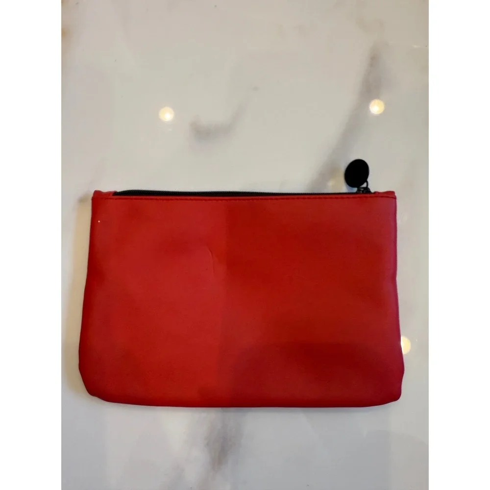 Ipsy Red Masquerade Mask Embossed Makeup Bag Cosmetic Pouch Zipper Travel Case